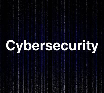 Cybersecurity on a dark digital background.